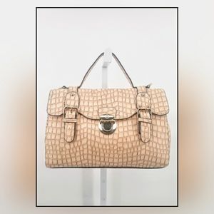 Anais Gvani croc embossed leather satchel